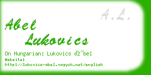 abel lukovics business card